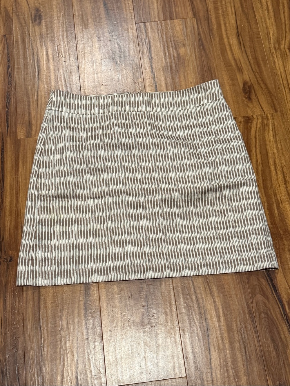 LOFT Ikat Stripe Mini Skirt Brown Cream Size 6